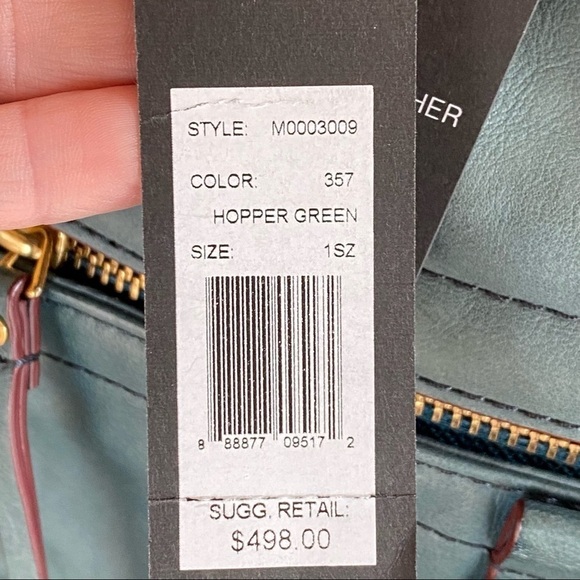 NWT Marc Jacobs Moto Purse Hopper Green Italian Leather Handbag NEW $498 Large - Picture 5 of 14